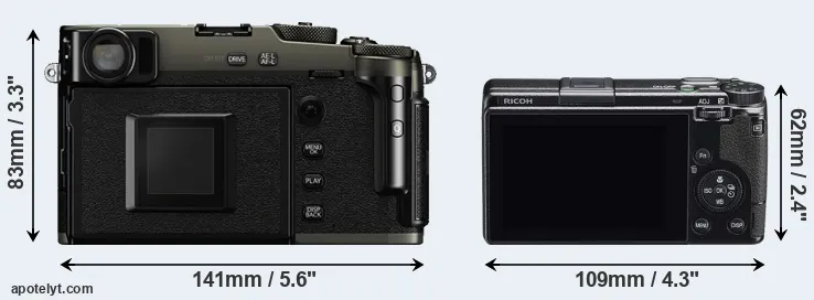 Comparison X-Pro3 or GR IIIx rear