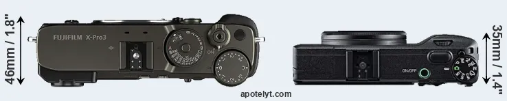 Compare X-Pro3 versus GR top