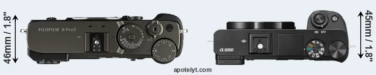 Compare X-Pro3 versus A6000 top