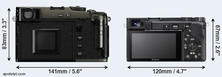 Comparison X-Pro3 or A6100 rear