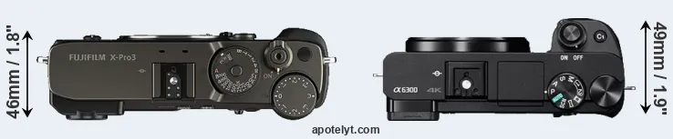 Compare X-Pro3 versus A6300 top