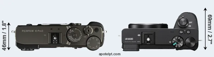 Compare X-Pro3 versus A6600 top