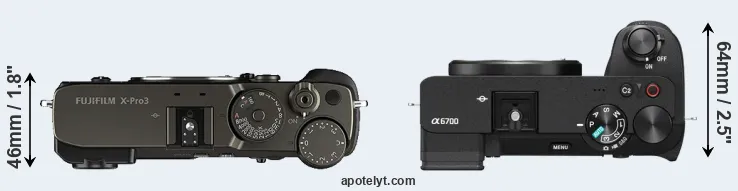Compare X-Pro3 versus A6700 top