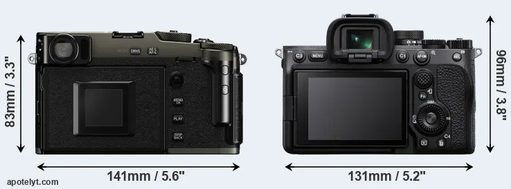 Comparison X-Pro3 or A7 IV rear