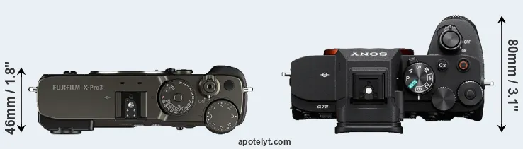 Compare X-Pro3 versus A7 IV top