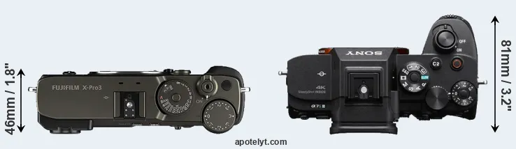 Compare X-Pro3 versus A7S III top
