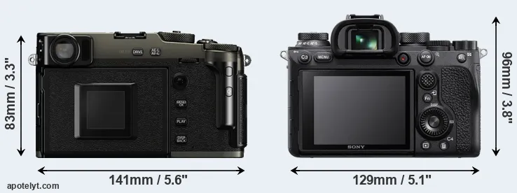 Comparison X-Pro3 or A9 II rear