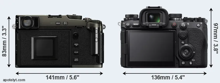 Comparison X-Pro3 or A9 III rear