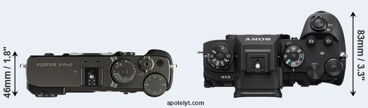 Compare X-Pro3 versus A9 III top