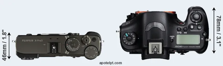 Compare X-Pro3 versus A99 top
