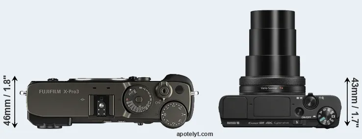 Compare X-Pro3 versus RX100 VII top