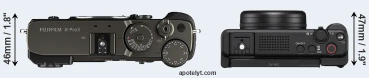 Compare X-Pro3 versus ZV-1 II top