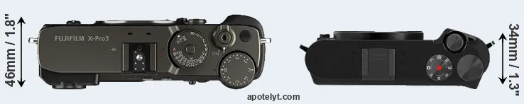 Compare X-Pro3 versus M1 top