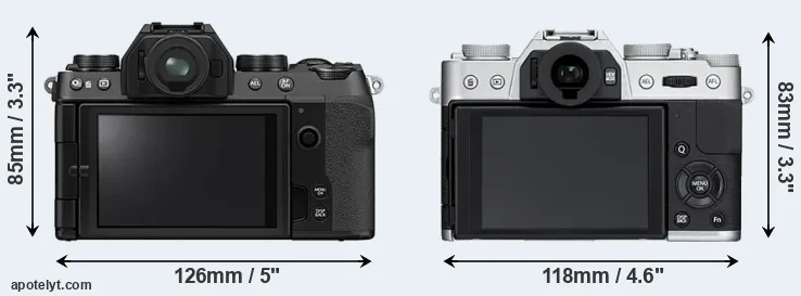 Comparison X-S10 or X-T10 rear