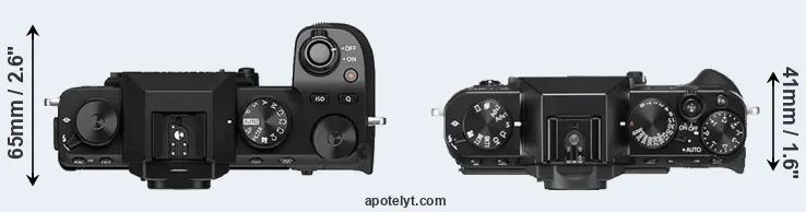 Compare X-S10 versus X-T20 top
