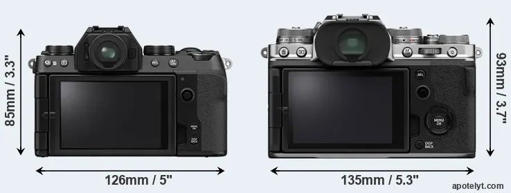 Comparison X-S10 or X-T4 rear