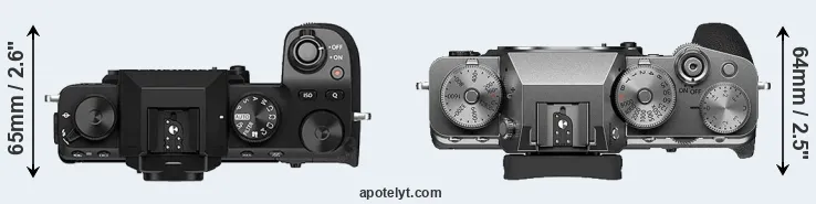 Compare X-S10 versus X-T4 top