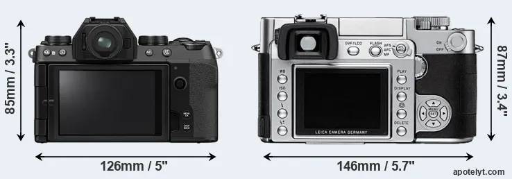 Comparison X-S10 or Digilux 3 rear