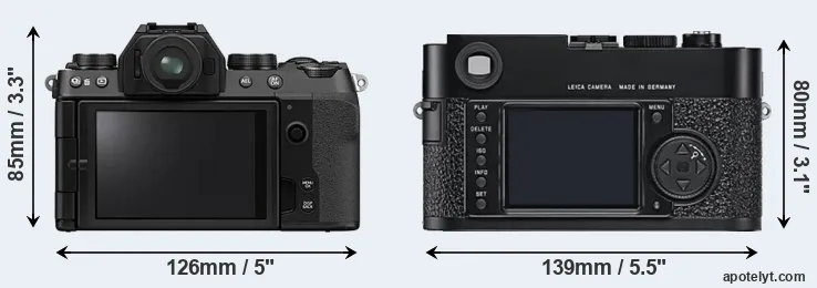 Comparison X-S10 or M9 rear