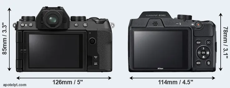Comparison X-S10 or B500 rear