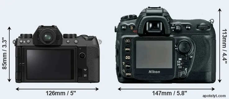 Comparison X-S10 or D200 rear
