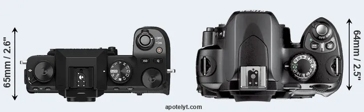 Compare X-S10 versus D40X top