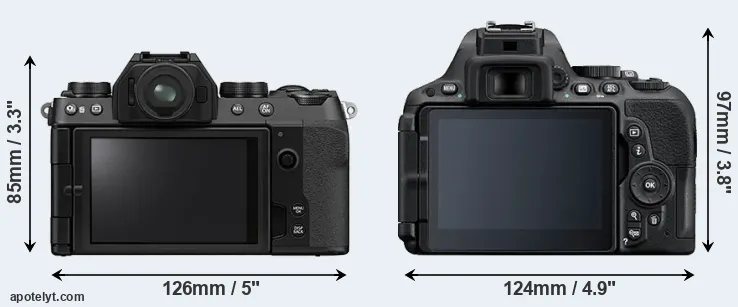 Comparison X-S10 or D5500 rear