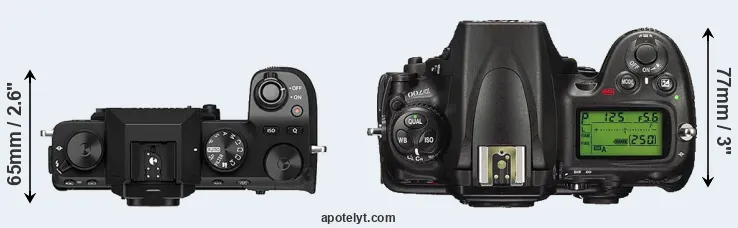 Compare X-S10 versus D700 top
