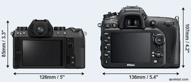 Comparison X-S10 or D7200 rear