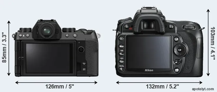 Comparison X-S10 or D90 rear