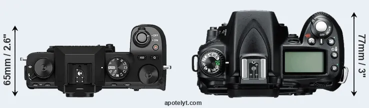 Compare X-S10 versus D90 top
