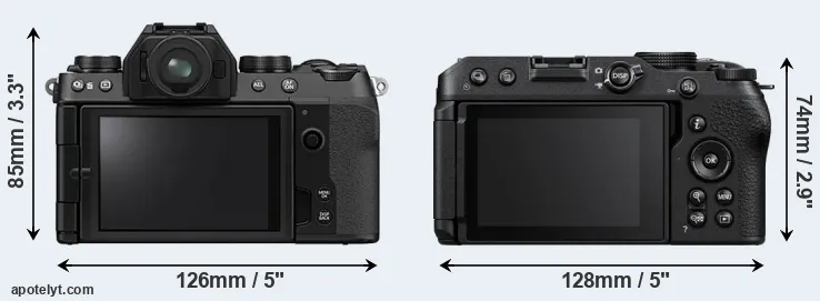 Comparison X-S10 or Z30 rear