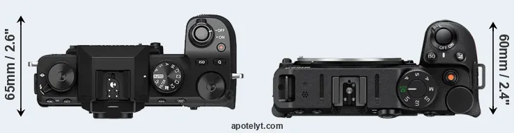 Compare X-S10 versus Z30 top