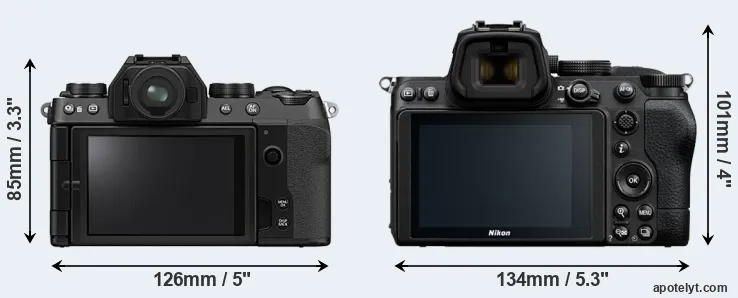 Comparison X-S10 or Z5 rear