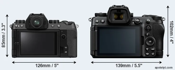Comparison X-S10 or Z6 III rear