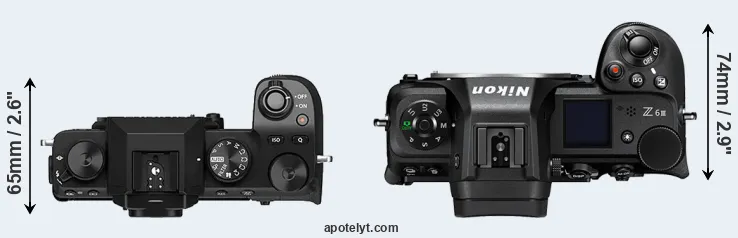 Compare X-S10 versus Z6 III top