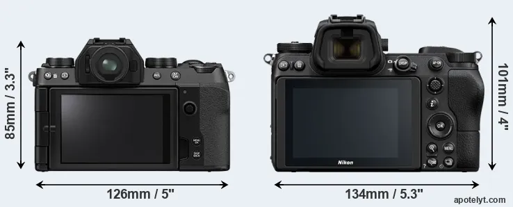 Comparison X-S10 or Z6 rear