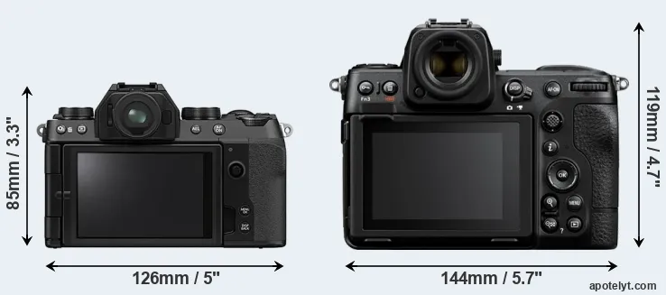 Comparison X-S10 or Z8 rear