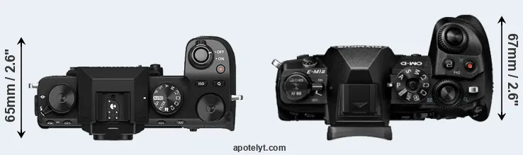 Compare X-S10 versus E-M1 II top