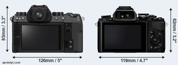 Comparison X-S10 or E-M10 rear