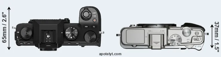 Compare X-S10 versus E-P5 top