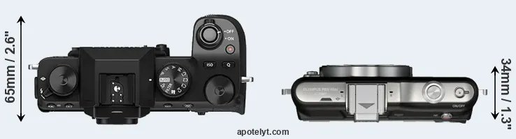 Compare X-S10 versus E-PM1 top