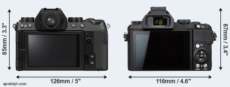 Comparison X-S10 or Stylus 1s rear