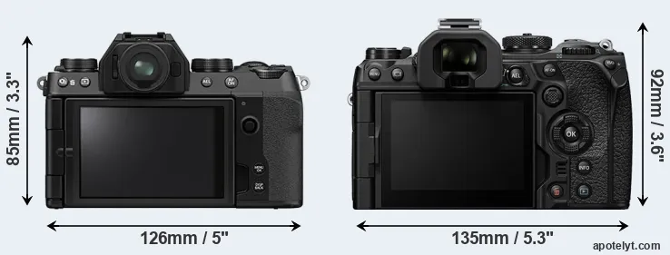 Comparison X-S10 or OM-1 rear