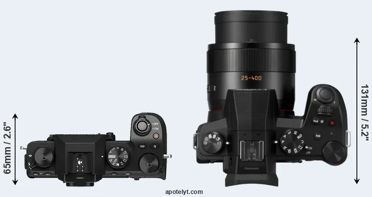 Compare X-S10 versus FZ1000 II top