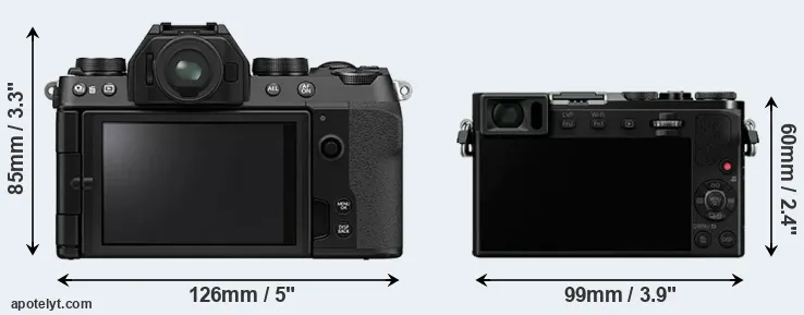 Comparison X-S10 or GM5 rear