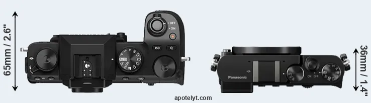 Compare X-S10 versus GM5 top