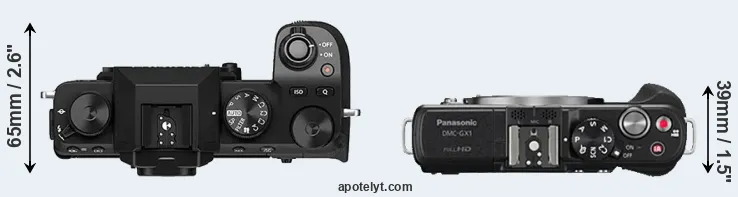 Compare X-S10 versus GX1 top