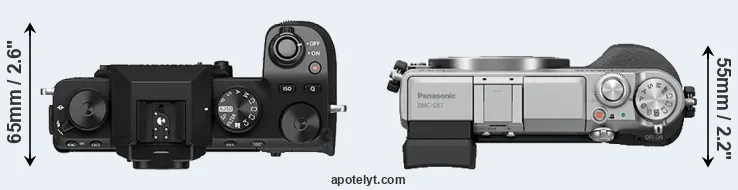 Compare X-S10 versus GX7 top