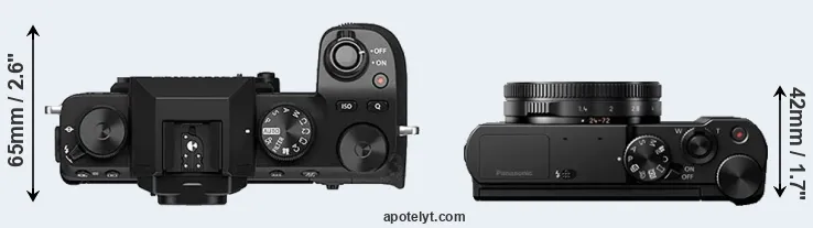 Compare X-S10 versus LX15 top